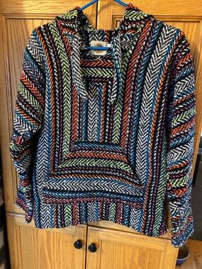 Colorful Striped Hooded Men’s Pullover Shirt